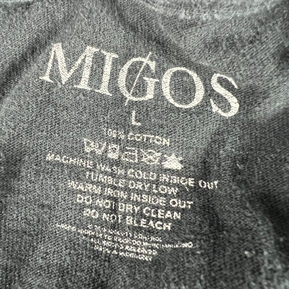 Migos RIP Take Off Rap Shirt Adult Large Black Faded Photo Short Sleeve Tee - Picture 4 of 9